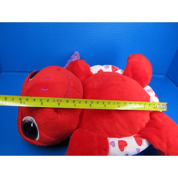 First & Main Red Plush Turtle Stuffed Animal With Heart Pattern Shell V-Day - Picture 8 of 8